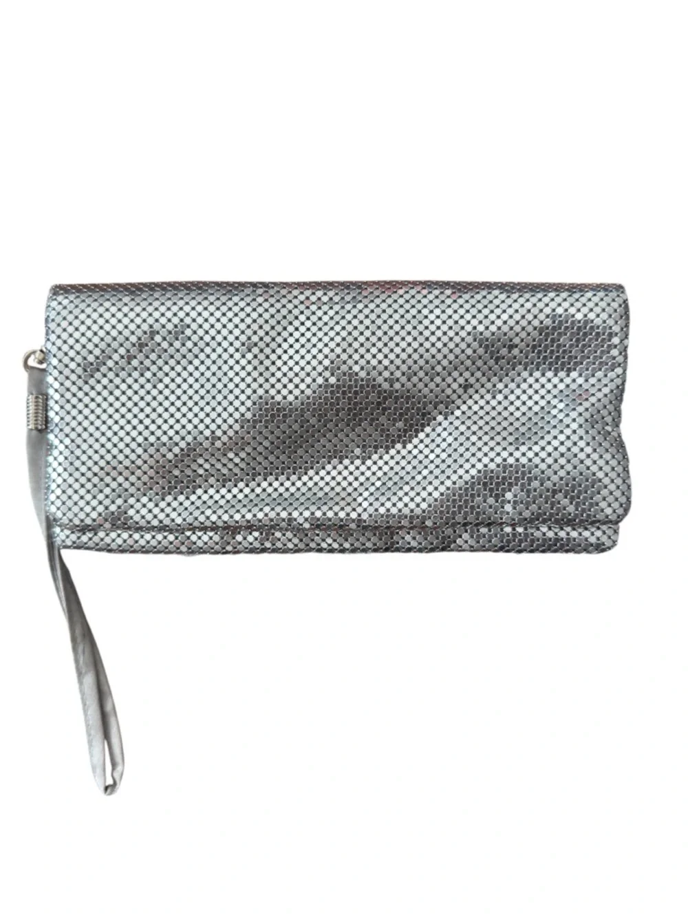Vintage La Regale Silver Mesh Clutch Wristlet Y2K Evening Bag - Picture 5 of 5